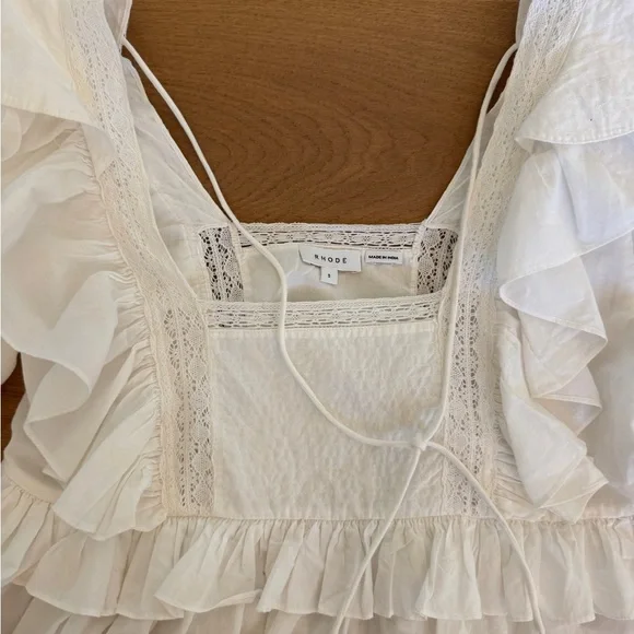 RHODE White Lace-Trimmed Top - Picture 4 of 5